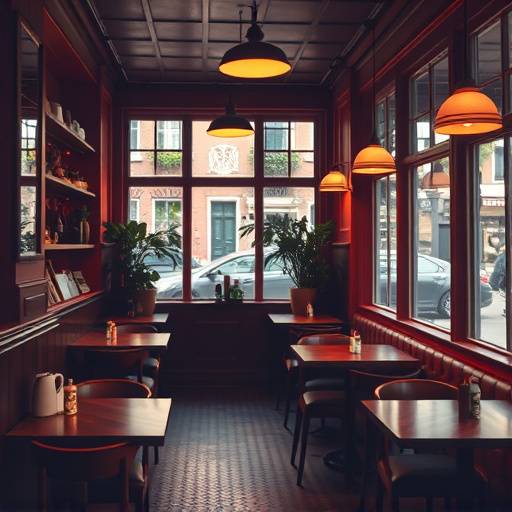 Gezellig interieur van een Amsterdams café met warme verlichting